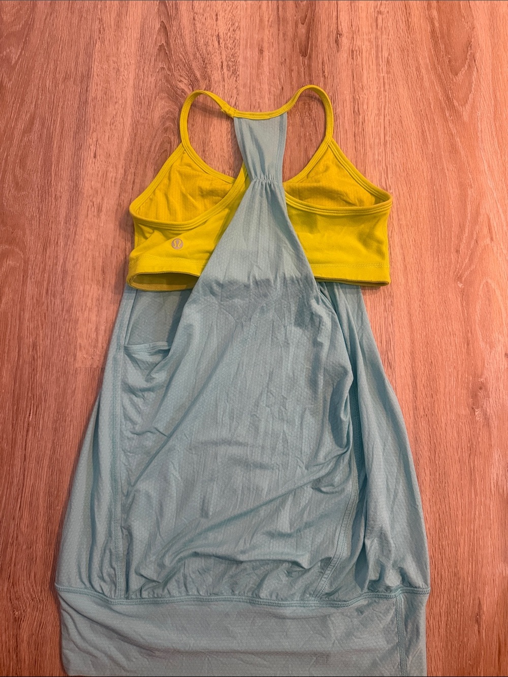lululemon athletica Yellow and Light Blue Racerback Tank